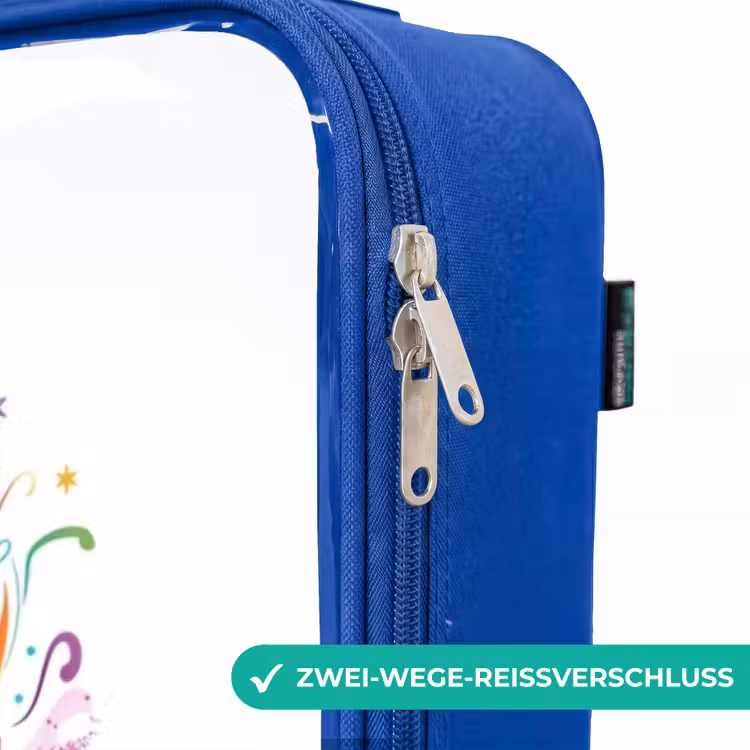 Kinderkoffer Blau - Tänzelndes Einhorn mit Regenbogenmähne — 5