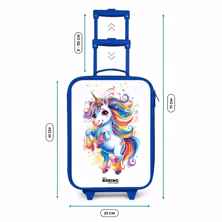Kinderkoffer Blau - Tänzelndes Einhorn mit Regenbogenmähne — 7