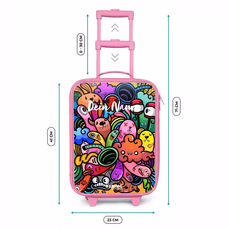 Kinderkoffer Rosa - Fröhliches Monster-Chaos — 7