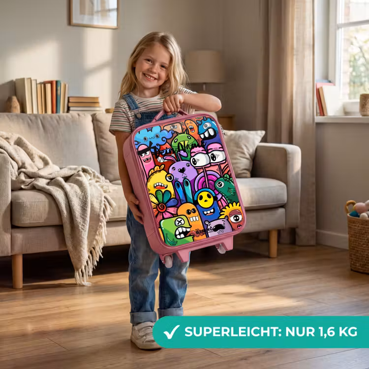 Kinderkoffer Rosa - Lustige bunte Monster — 3