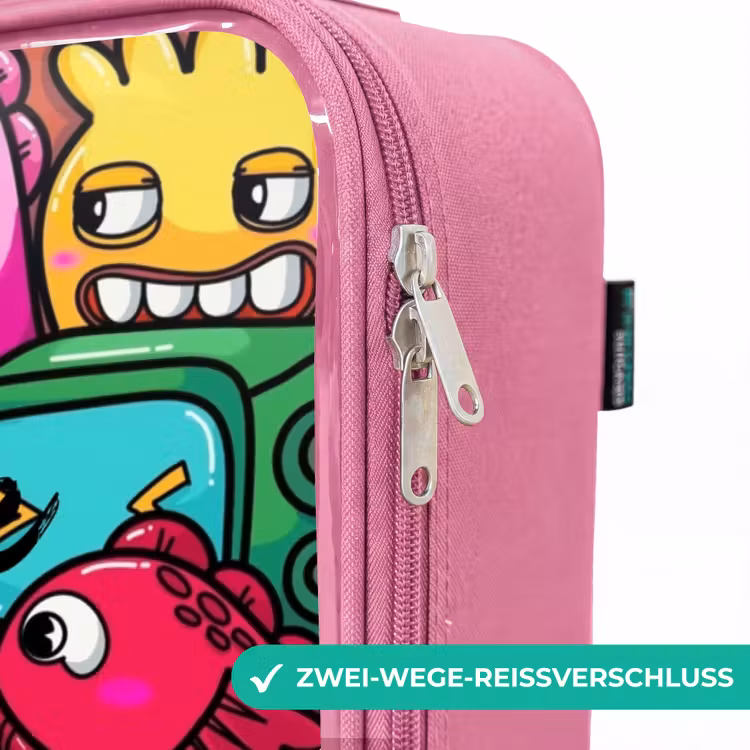 Kinderkoffer Rosa - Monster, Blumen und Eiscreme-Muster — 5