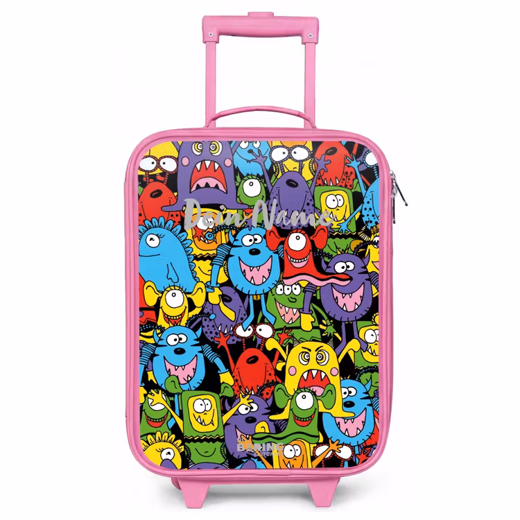Kinderkoffer Rosa - Monster mit leuchtenden Farben — 1