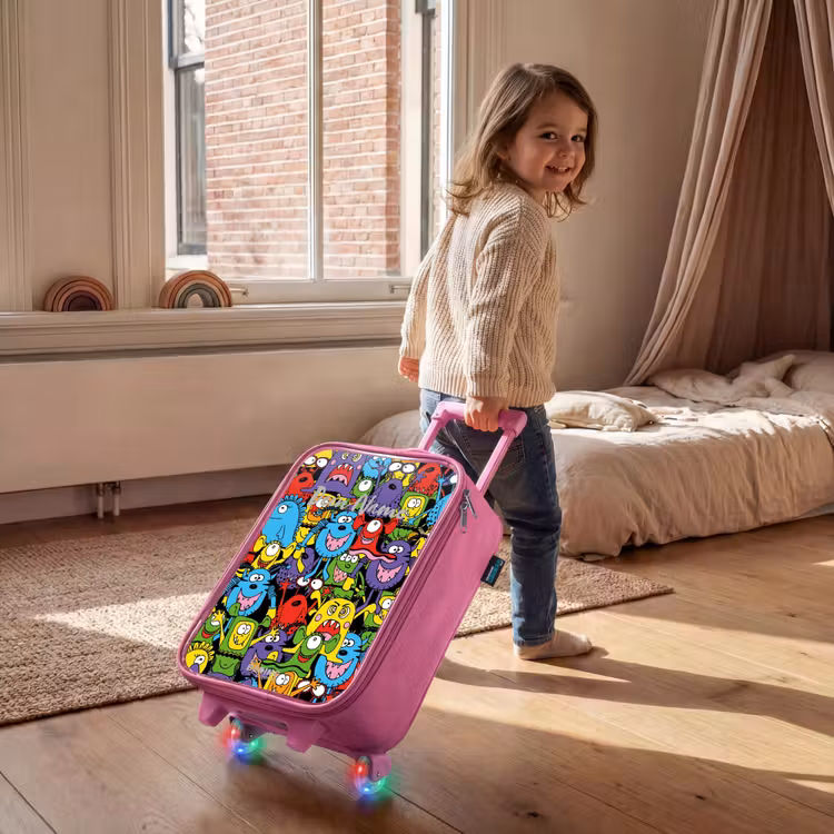 Kinderkoffer Rosa - Monster mit leuchtenden Farben — 2