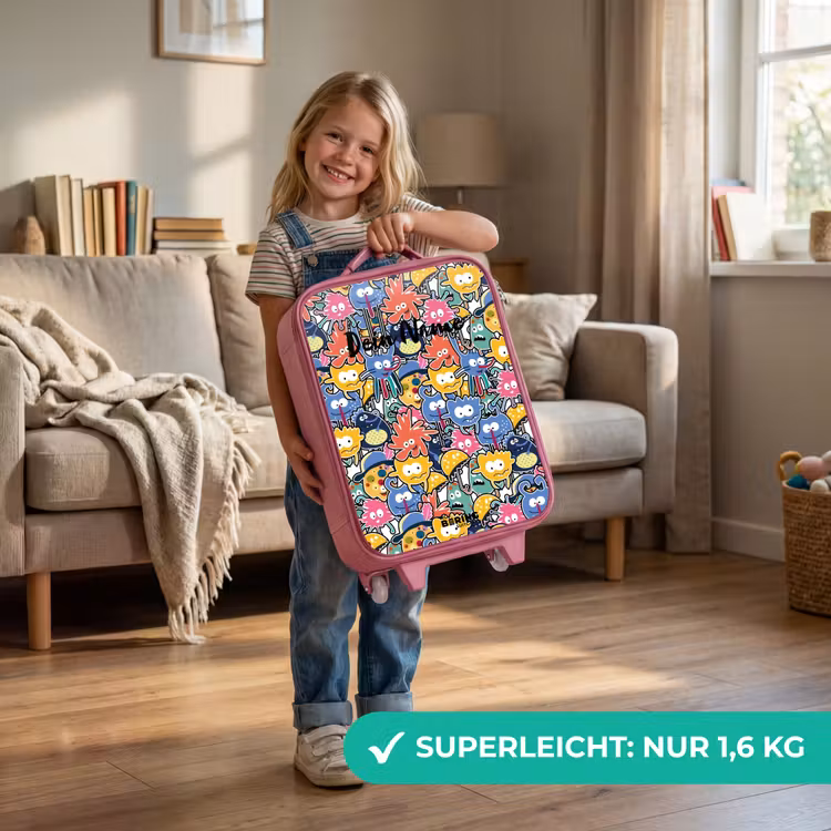 Kinderkoffer Rosa - Wanzen mit großen Augen — 3