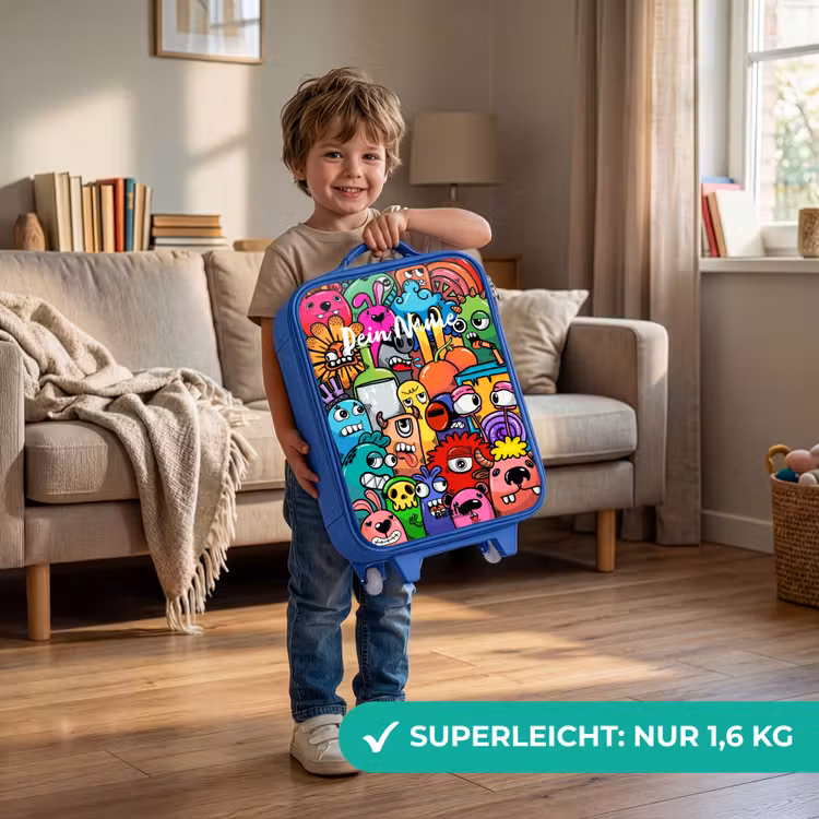 Kinderkoffer Blau - Knallbunte Monster — 3