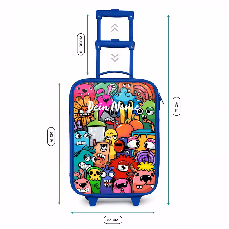 Kinderkoffer Blau - Knallbunte Monster — 7
