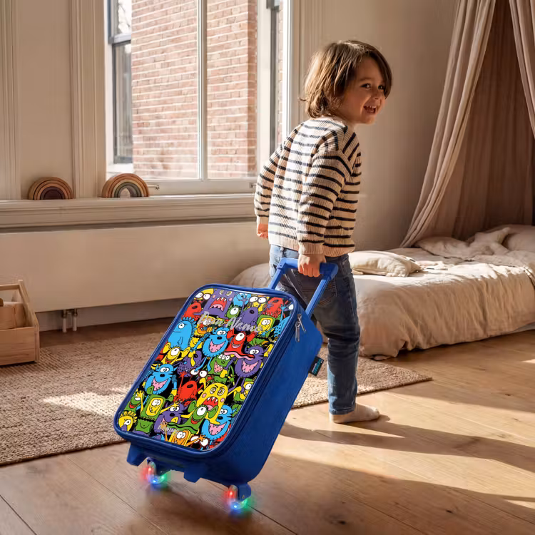 Kinderkoffer Blau - Monster mit leuchtenden Farben — 2