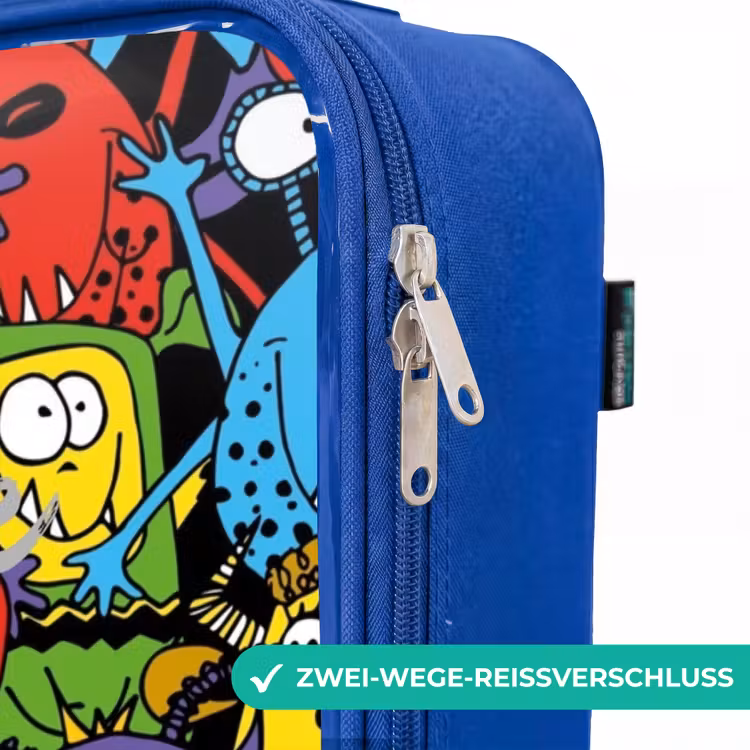 Kinderkoffer Blau - Monster mit leuchtenden Farben — 5