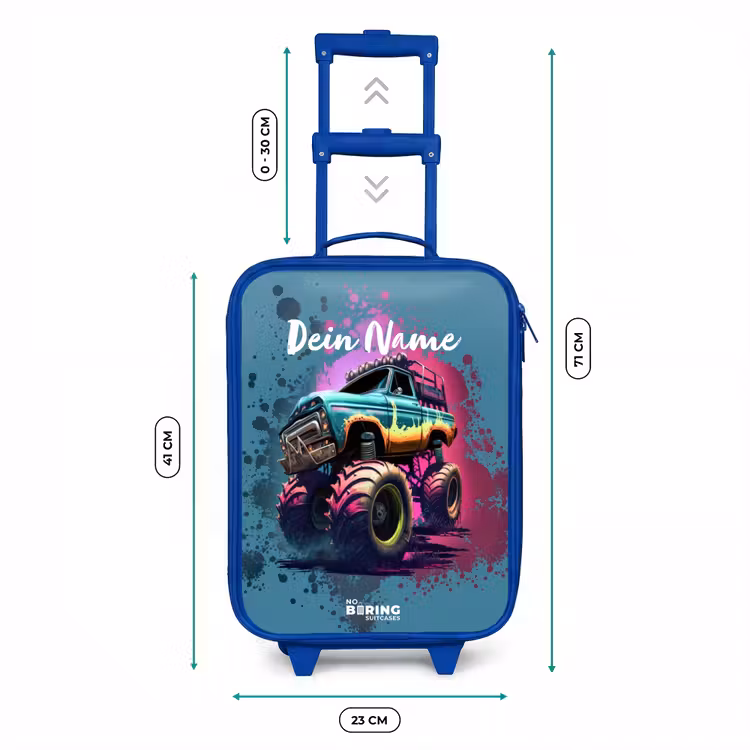 Kinderkoffer Blau - Monster-Räder — 7