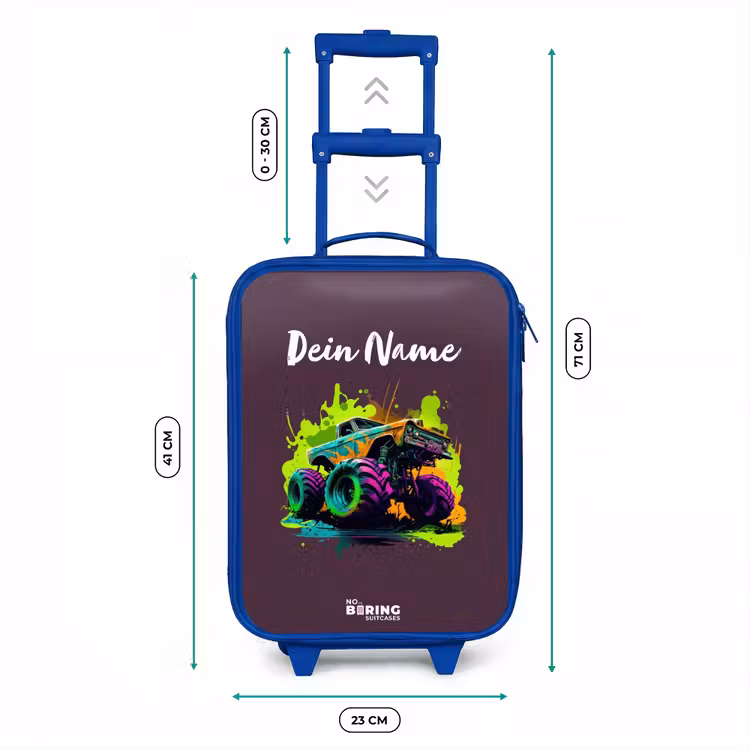 Kinderkoffer Blau - Neon-Räder — 7