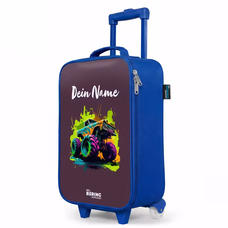 Kinderkoffer Blau - Neon-Räder — 8