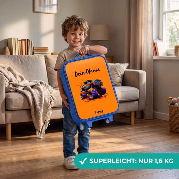 Kinderkoffer Blau - Regenbogen-Räder — 3