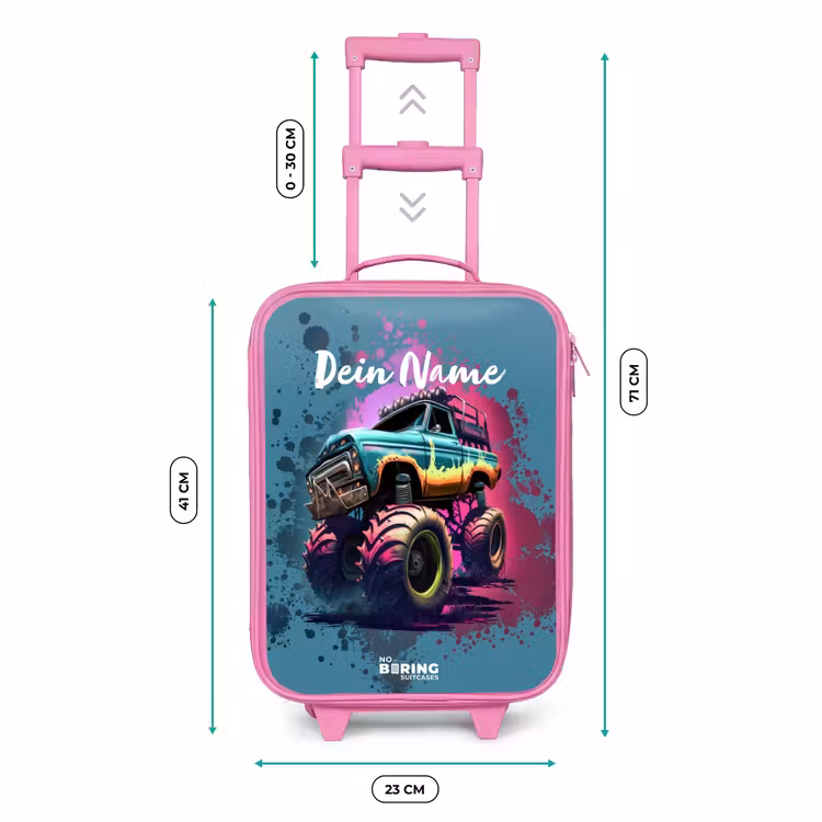 Kinderkoffer Rosa - Monster-Räder — 7