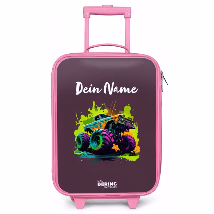 Kinderkoffer Rosa - Neon-Räder — 1