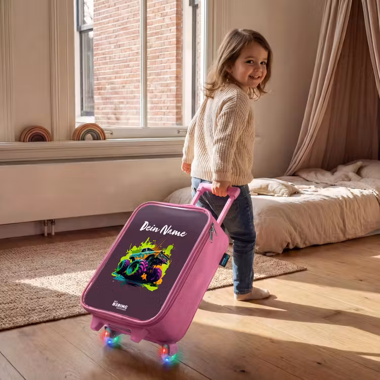Kinderkoffer Rosa - Neon-Räder — 2