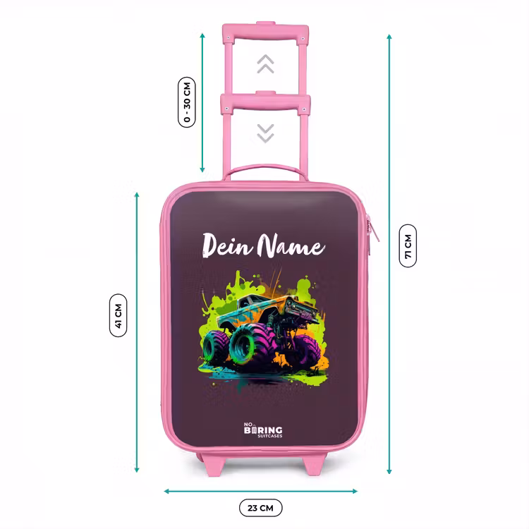 Kinderkoffer Rosa - Neon-Räder — 7