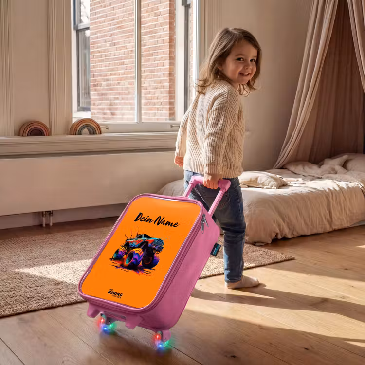 Kinderkoffer Rosa - Regenbogen-Räder — 2