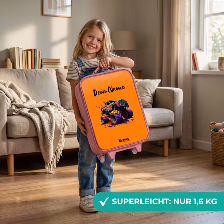 Kinderkoffer Rosa - Regenbogen-Räder — 3