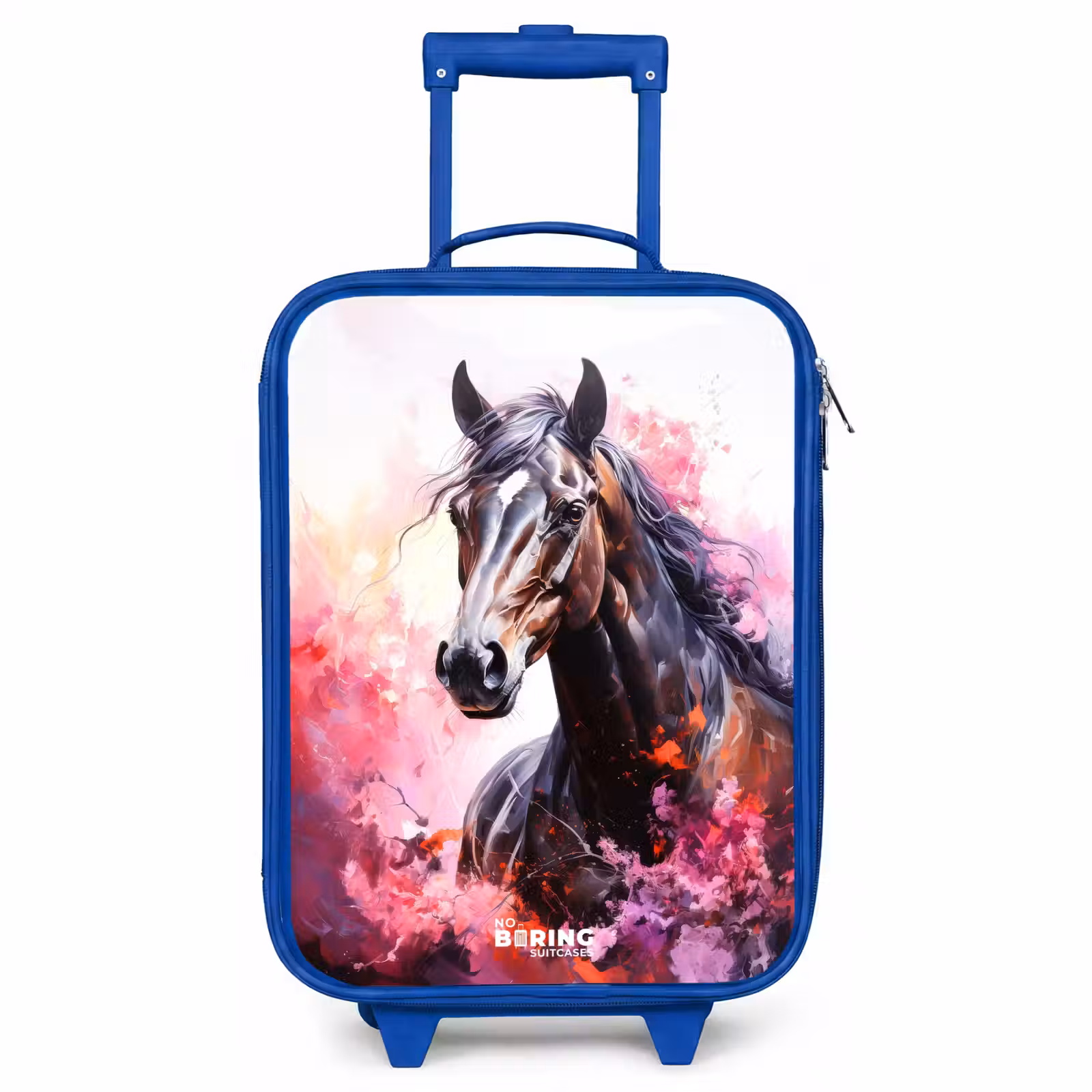 Kinderkoffer Blau - Aquarell Pferd in Farbexplosion — 1