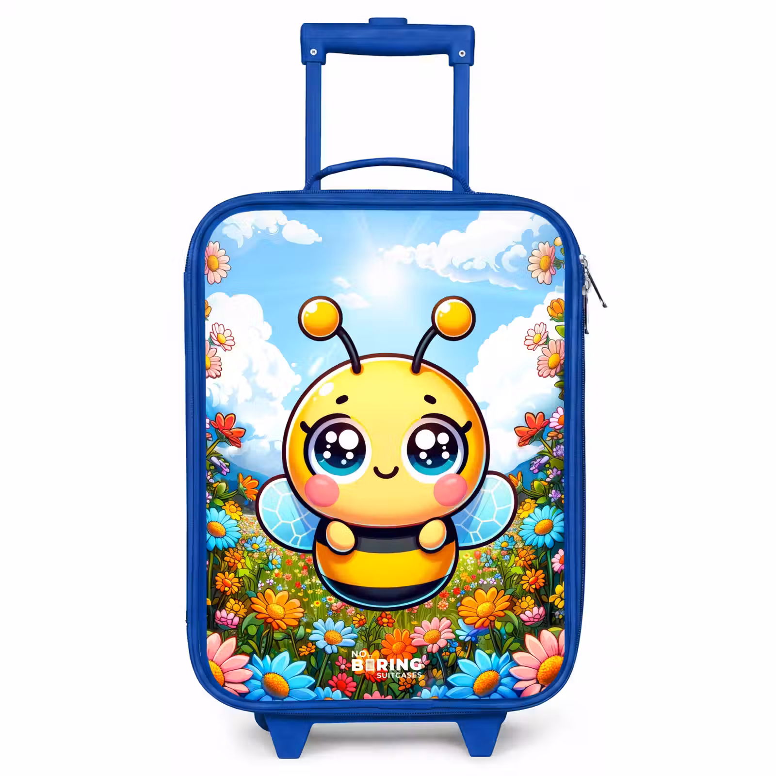 Kinderkoffer Blau - Niedliche Biene zwischen Blumen — 1