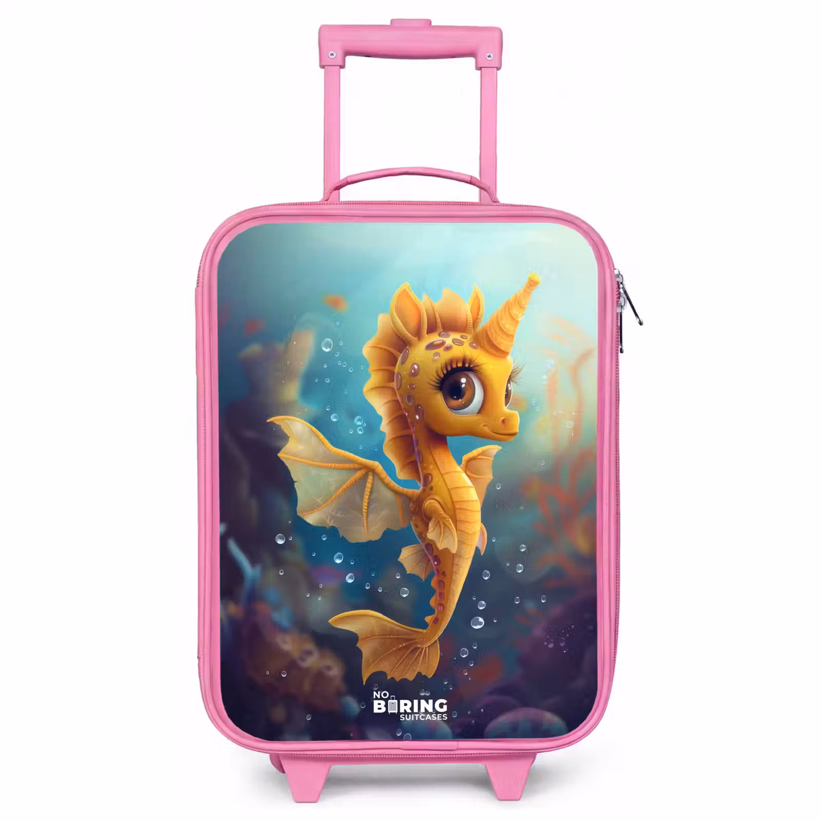 Kinderkoffer Rosa - Oranges Seepferdchen im Wasser — 1