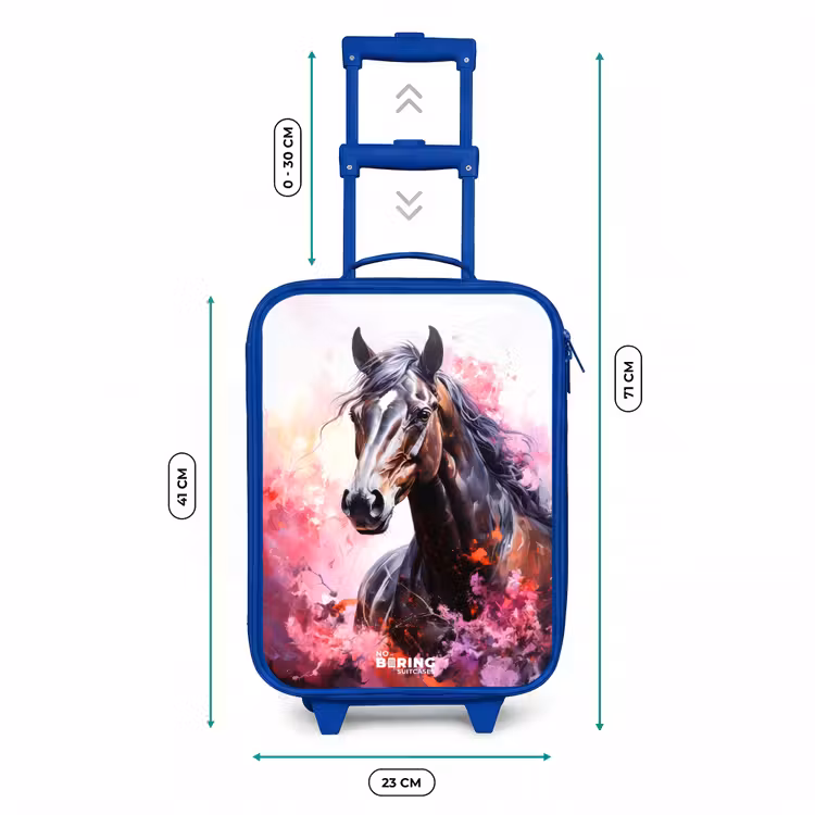 Kinderkoffer Blau - Aquarell Pferd in Farbexplosion — 7