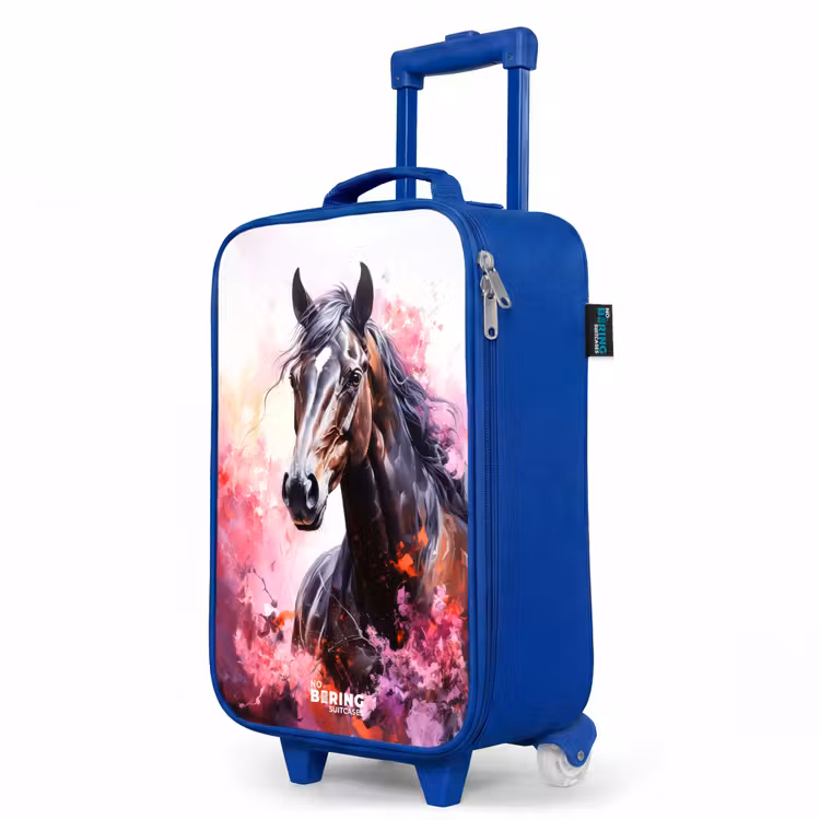 Kinderkoffer Blau - Aquarell Pferd in Farbexplosion — 8