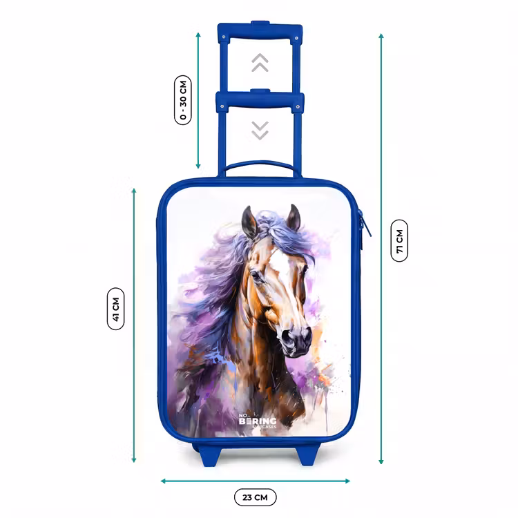 Kinderkoffer Blau - Aquarell Pferd mit lila Mähne — 7