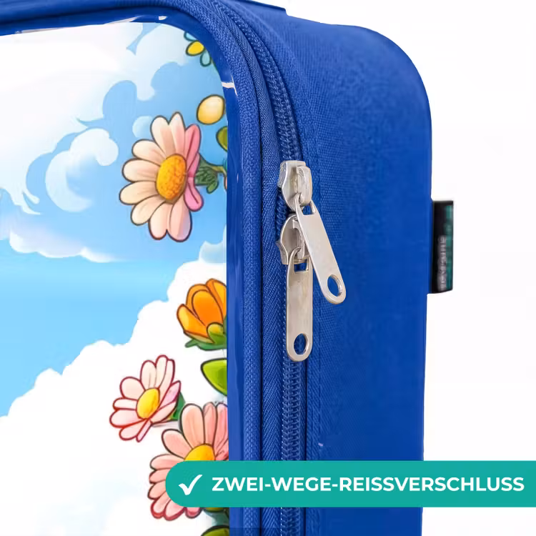 Kinderkoffer Blau - Niedliche Biene zwischen Blumen — 5
