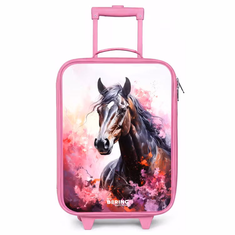 Kinderkoffer Rosa - Aquarell Pferd in Farbexplosion — 1