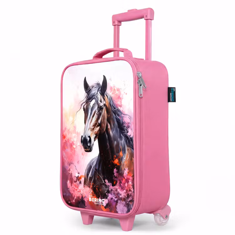 Kinderkoffer Rosa - Aquarell Pferd in Farbexplosion — 8