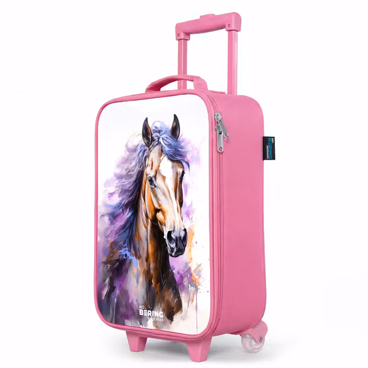 Kinderkoffer Rosa - Aquarell Pferd mit lila Mähne — 8