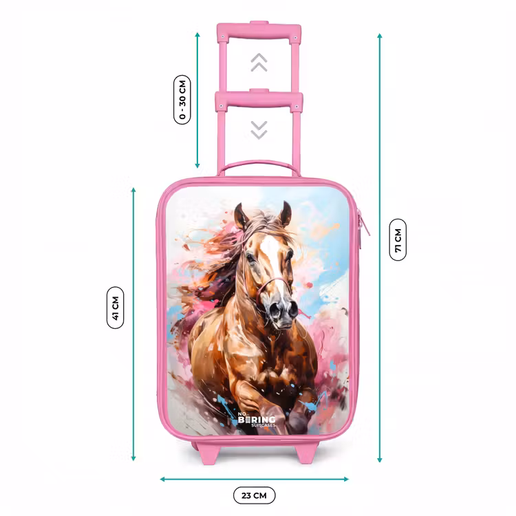 Kinderkoffer Rosa - Galoppierendes Pferd mit buntem Hintergrund — 7