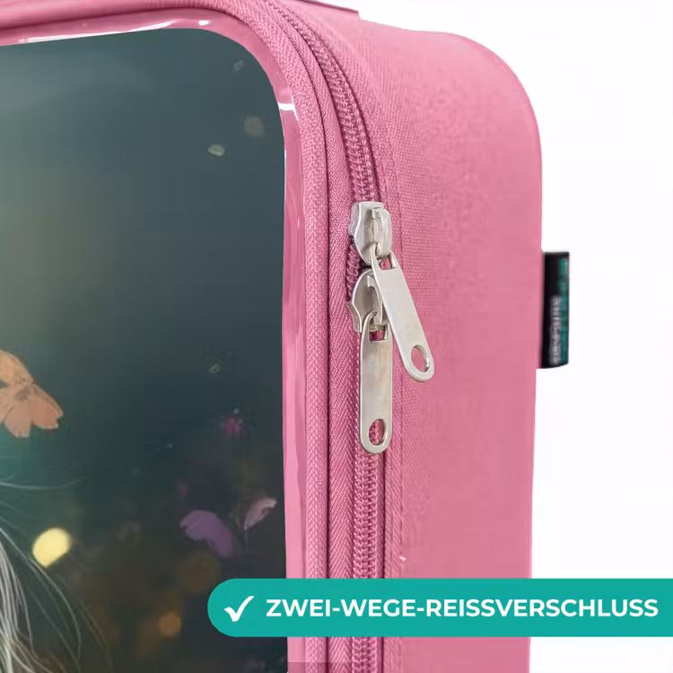 Kinderkoffer Rosa - Hellbraunes Pferd zwischen Blumen — 5