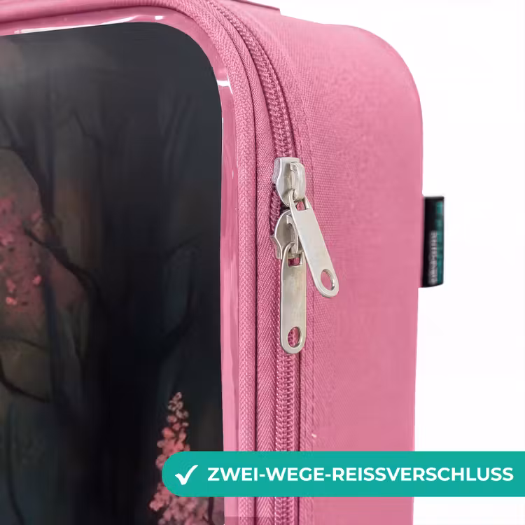 Kinderkoffer Rosa - Hellbraunes Pferd zwischen rosa Blumen — 5