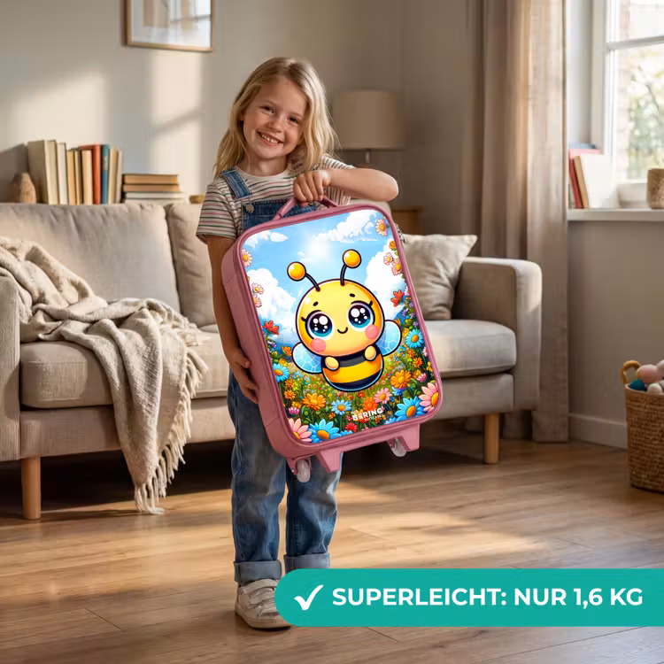 Kinderkoffer Rosa - Niedliche Biene zwischen Blumen — 3