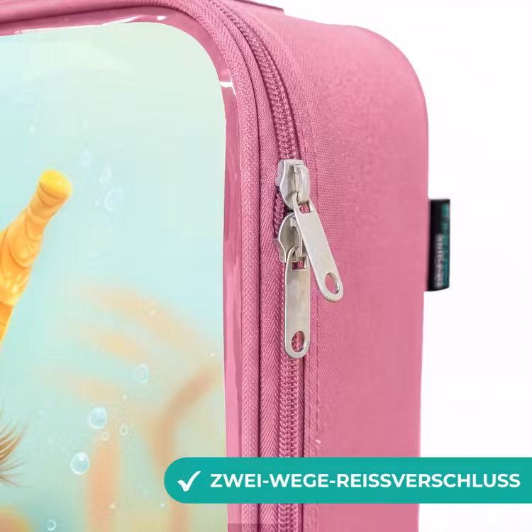 Kinderkoffer Rosa - Oranges Seepferdchen im Wasser — 5