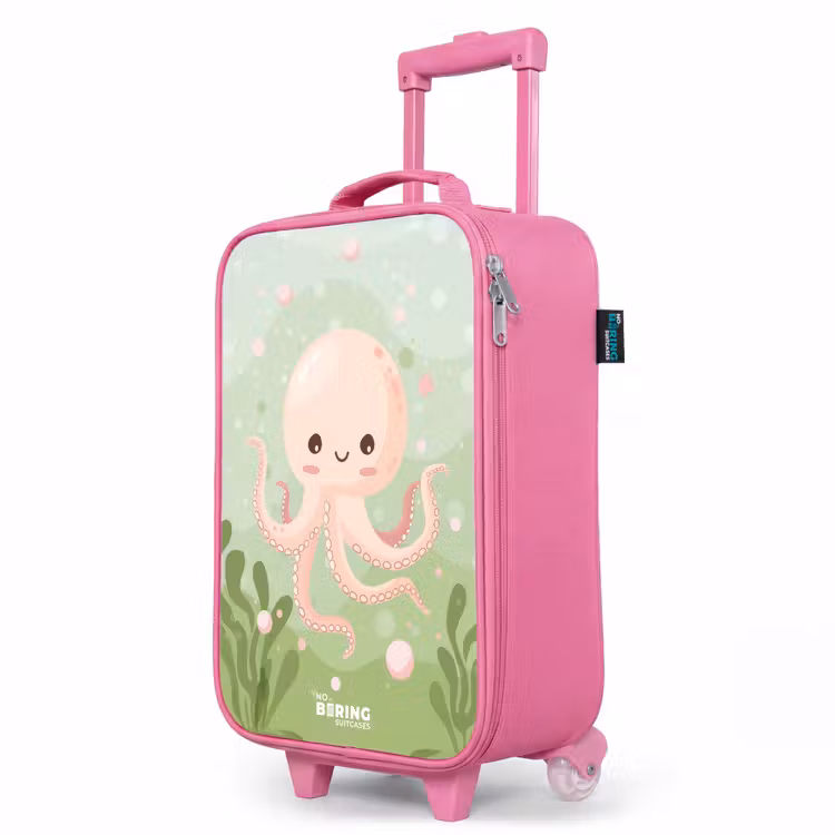 Kinderkoffer Rosa - Rosa Oktopus mit Lächeln — 8
