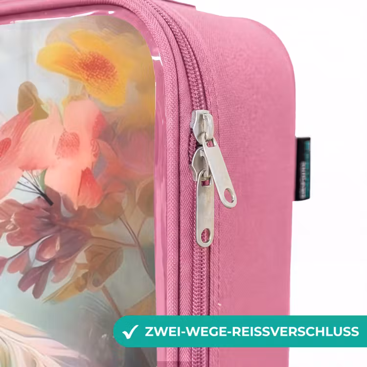 Kinderkoffer Rosa - Weißes Pferd umgeben von Blumen — 5