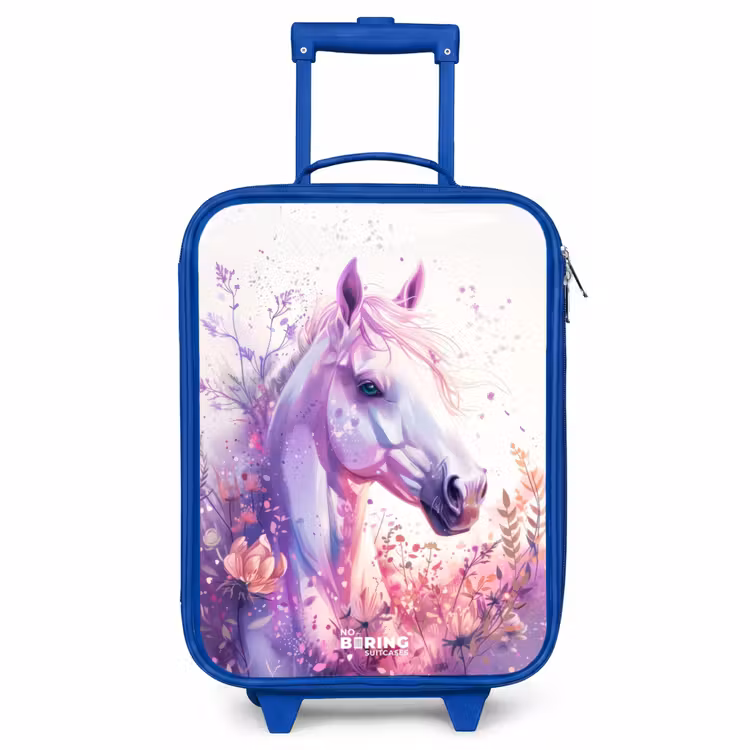 Kinderkoffer Blau - Perlenartiges Pony — 1