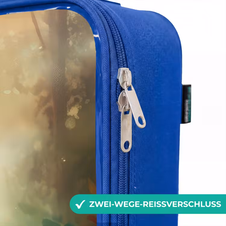 Kinderkoffer Blau - Braunes Pferd zwischen Blumen — 5