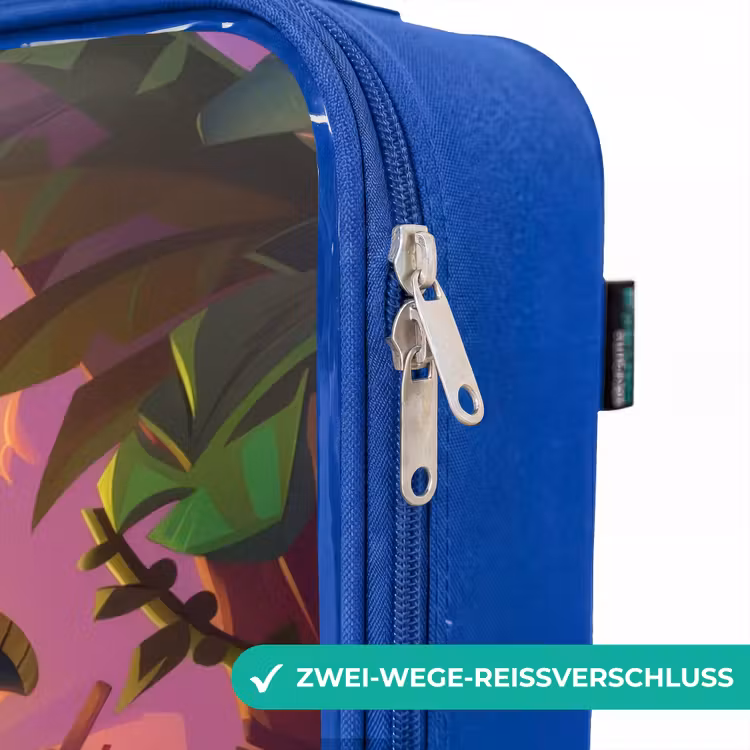 Kinderkoffer Blau - Piratenflamingo auf einem tropischen Pfad — 5
