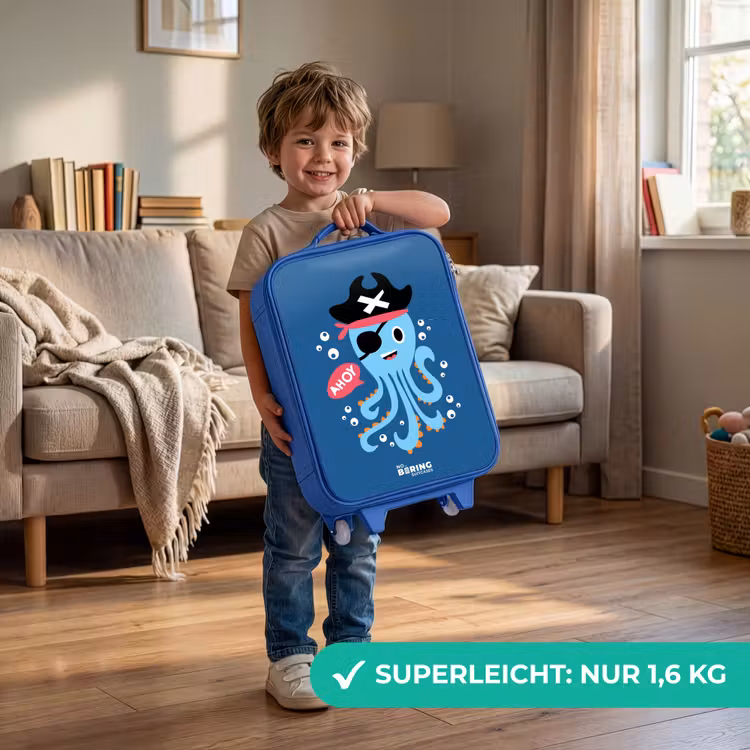 Kinderkoffer Blau - Piratenkrake mit Hut — 3