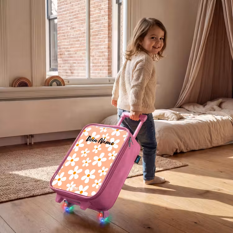 Kinderkoffer Rosa - Gänseblümchen Manie Pfirsich — 2