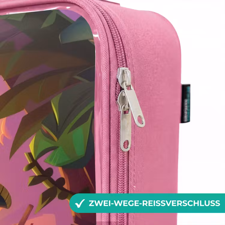 Kinderkoffer Rosa - Piratenflamingo auf einem tropischen Pfad — 5