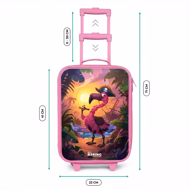 Kinderkoffer Rosa - Piratenflamingo auf einem tropischen Pfad — 7