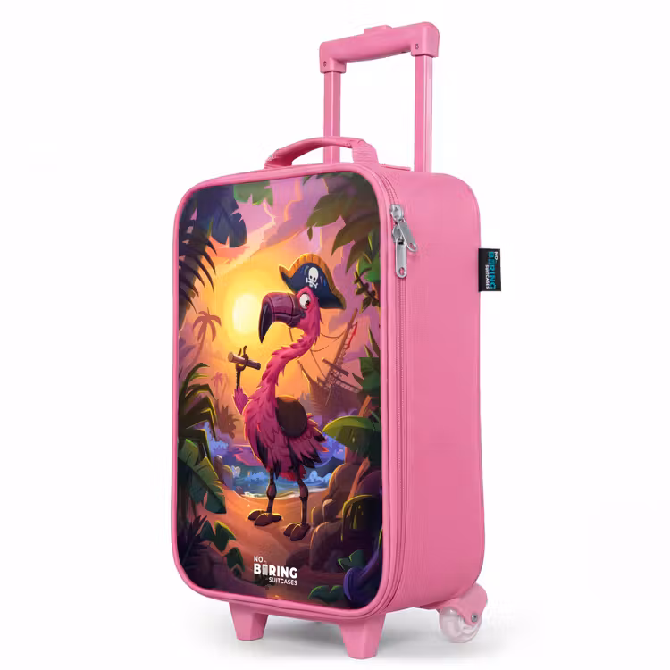 Kinderkoffer Rosa - Piratenflamingo auf einem tropischen Pfad — 8