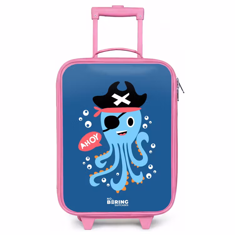 Kinderkoffer Rosa - Piratenkrake mit Hut — 1