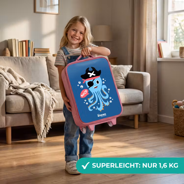 Kinderkoffer Rosa - Piratenkrake mit Hut — 3