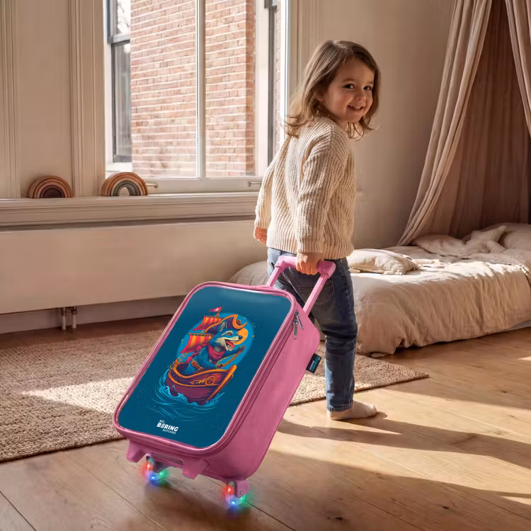 Kinderkoffer Rosa - Piratenwaschbär auf einem Boot — 2